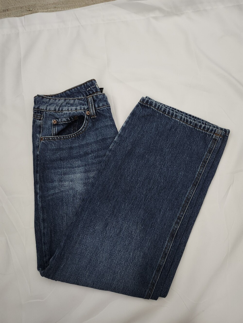 Rewash Women's Dark Blue Wide-Leg Jeans